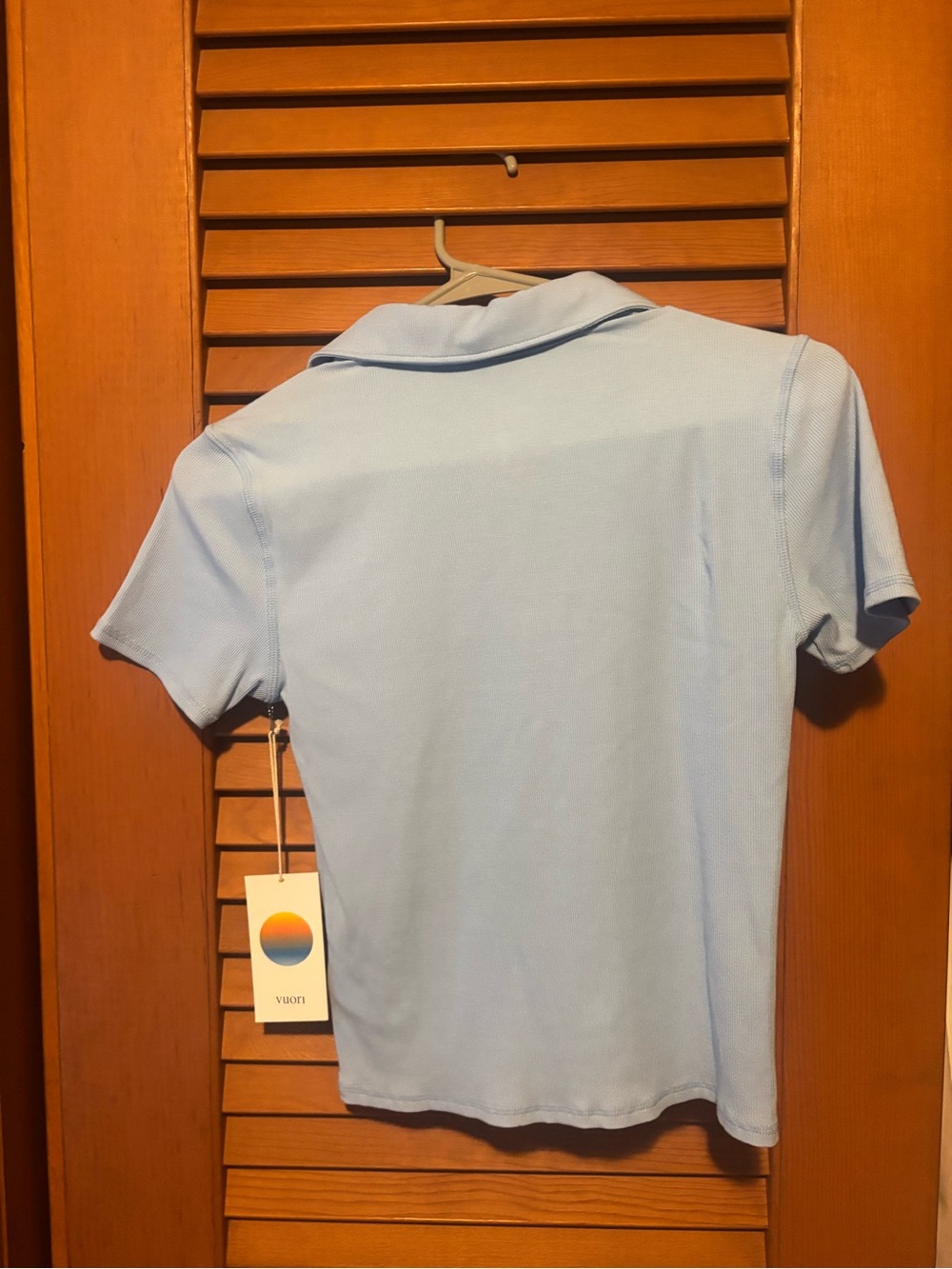 Vuori Light Blue Polo Crop Top - Picture 4 of 4